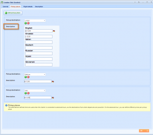 Pickup places description