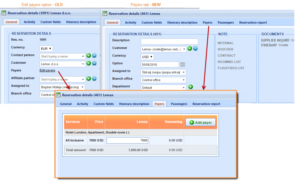 Reservations – New Copy button added and reservation form reorganized 6